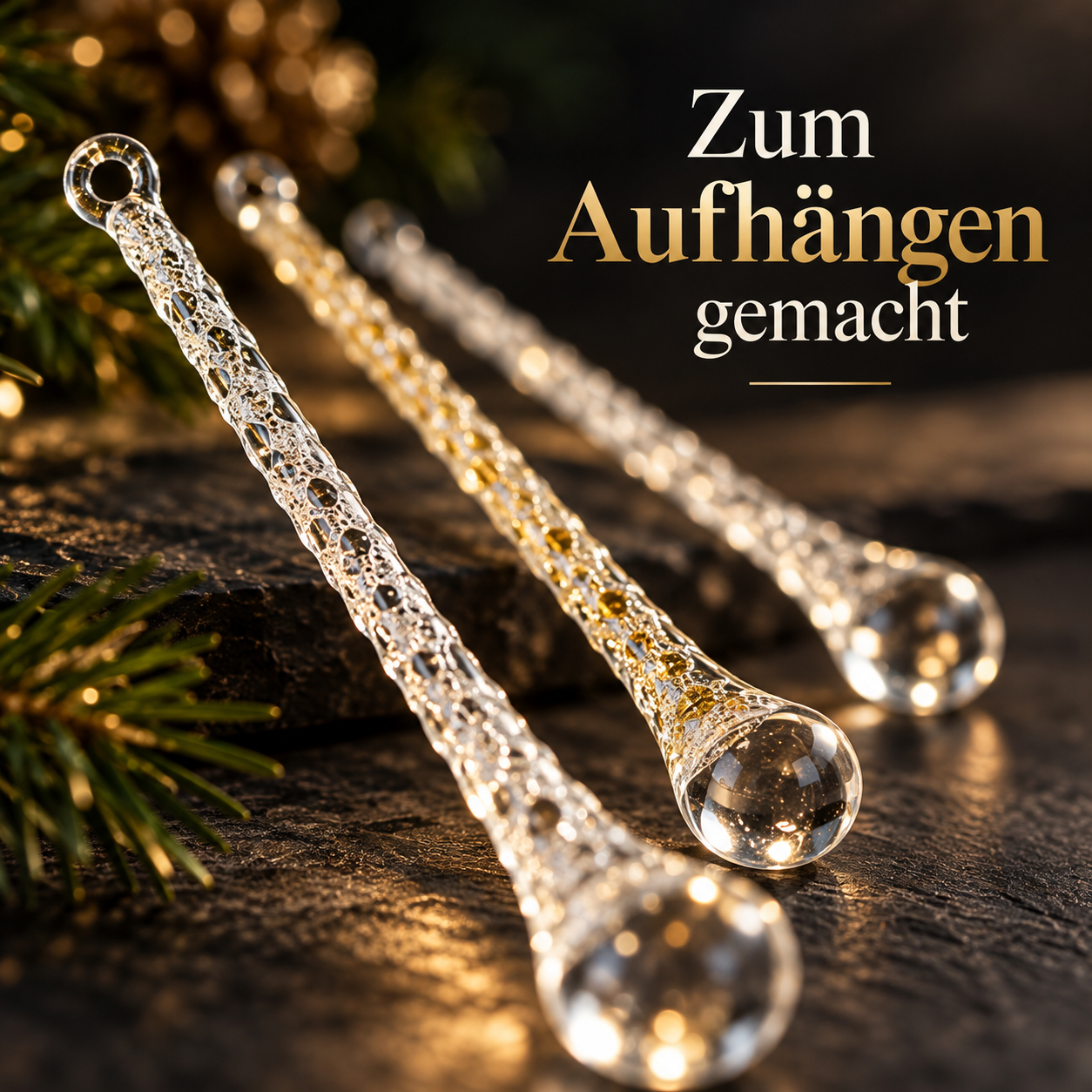 Glas-Eiszapfen für funkelnde Weihnachtsmomente