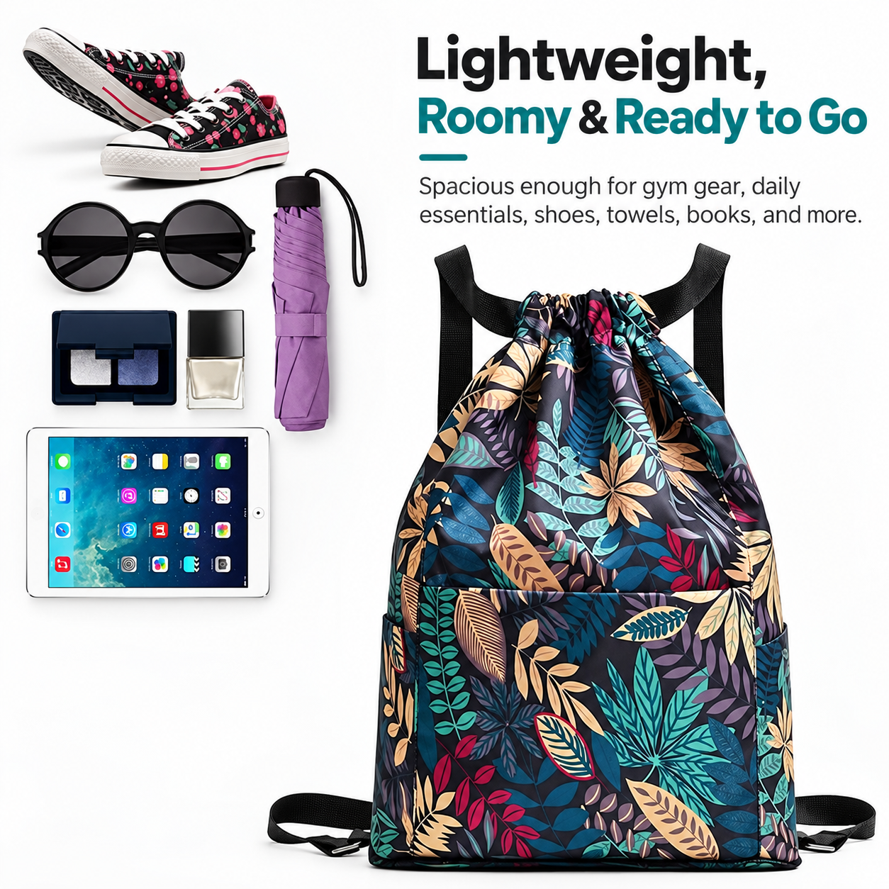 Foldable Drawstring Backpack