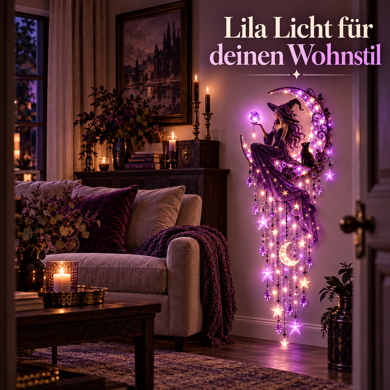 Hexen-Wandleuchte für zauberhafte Wohnakzente