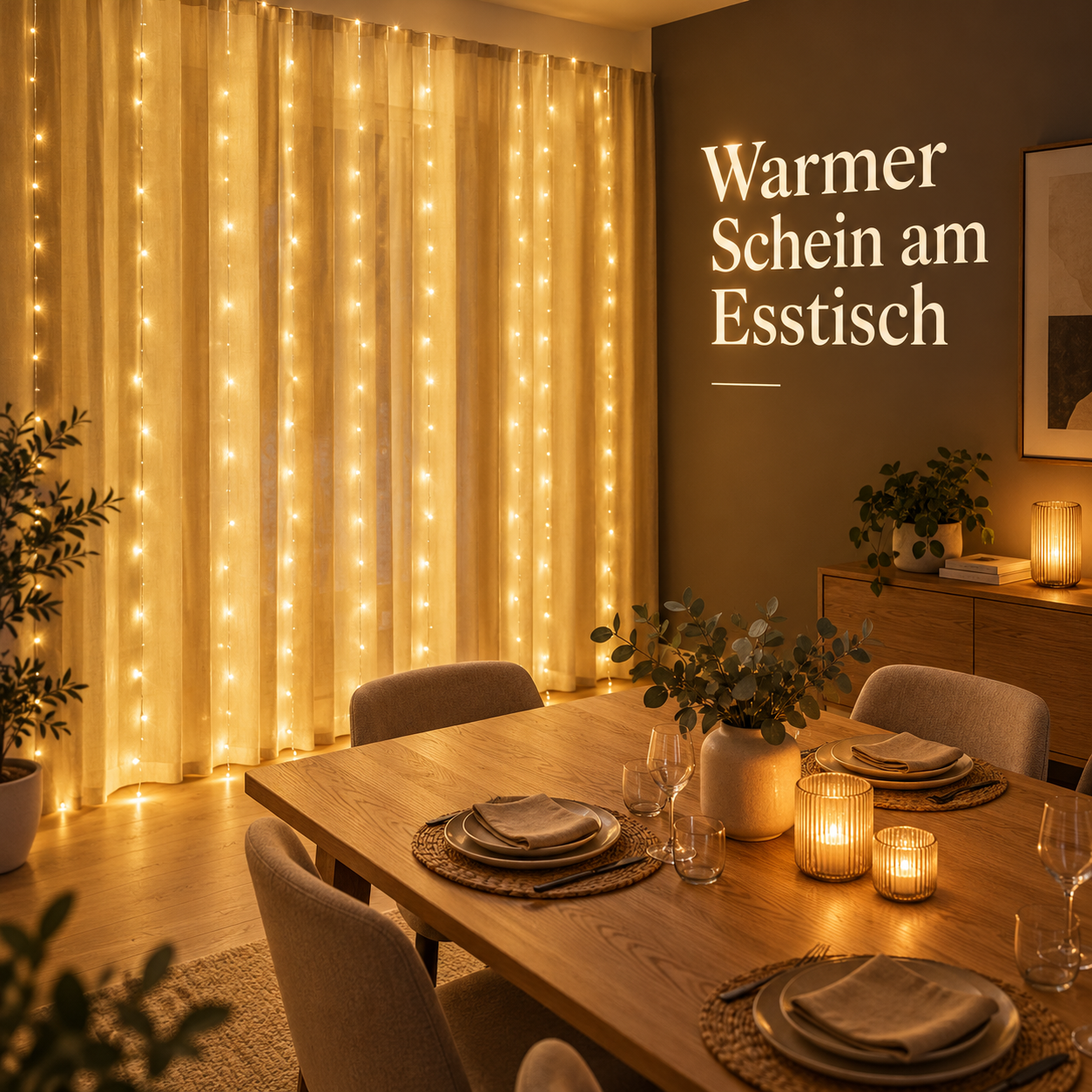 LED-Lichtervorhang für ein warmes, gemütliches Zuhause