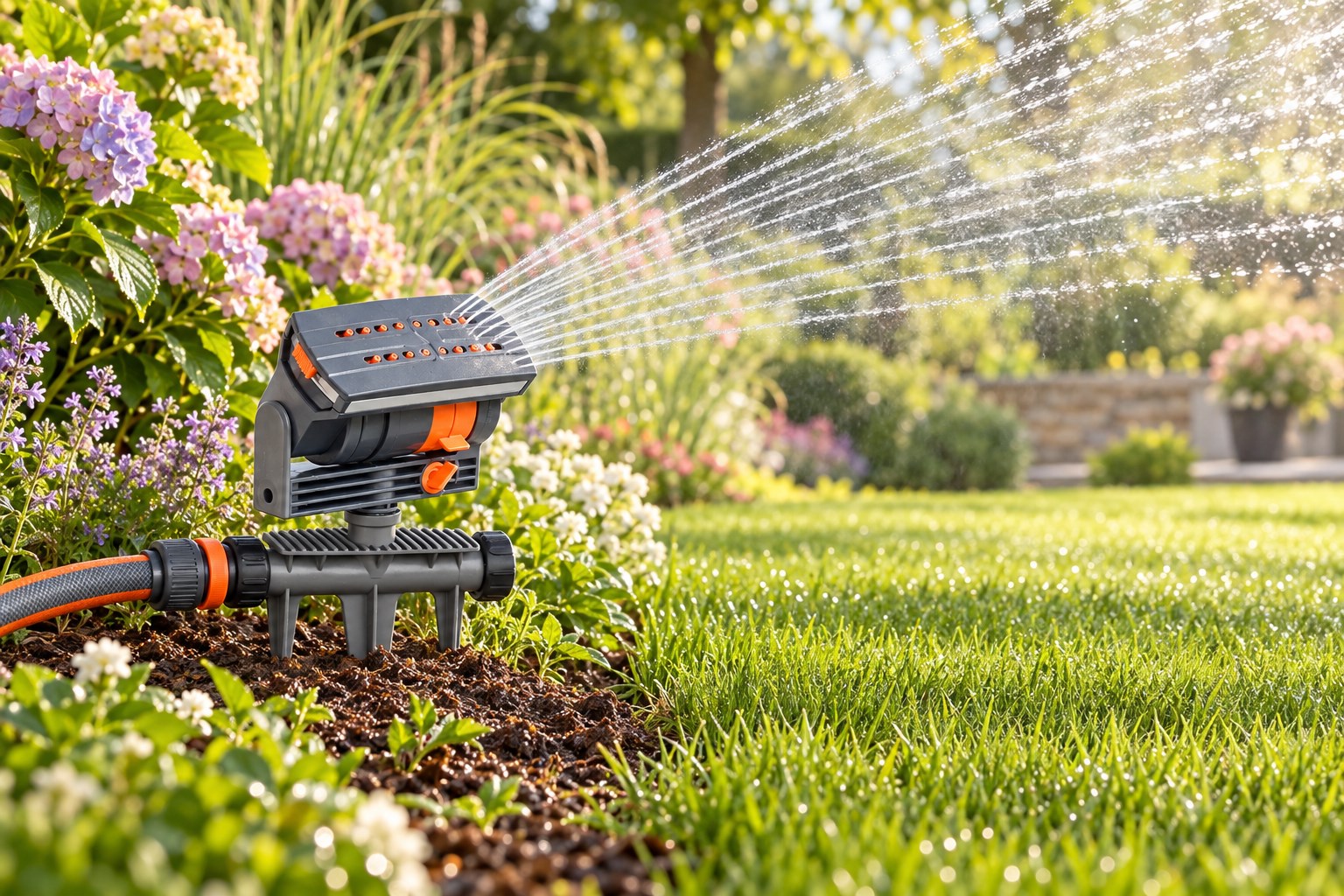 Oszillierender Rasensprenger für entspannte Gartenbewässerung