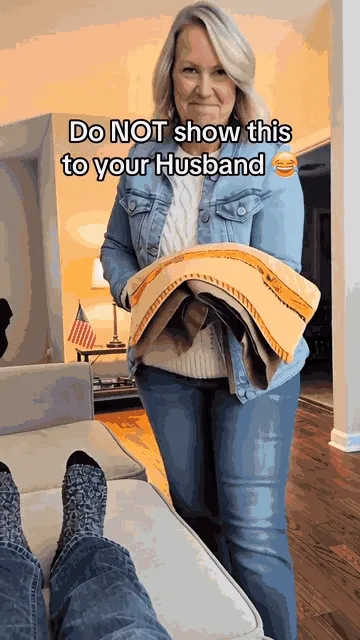 The towel flap hiding and then revealing the apron prank