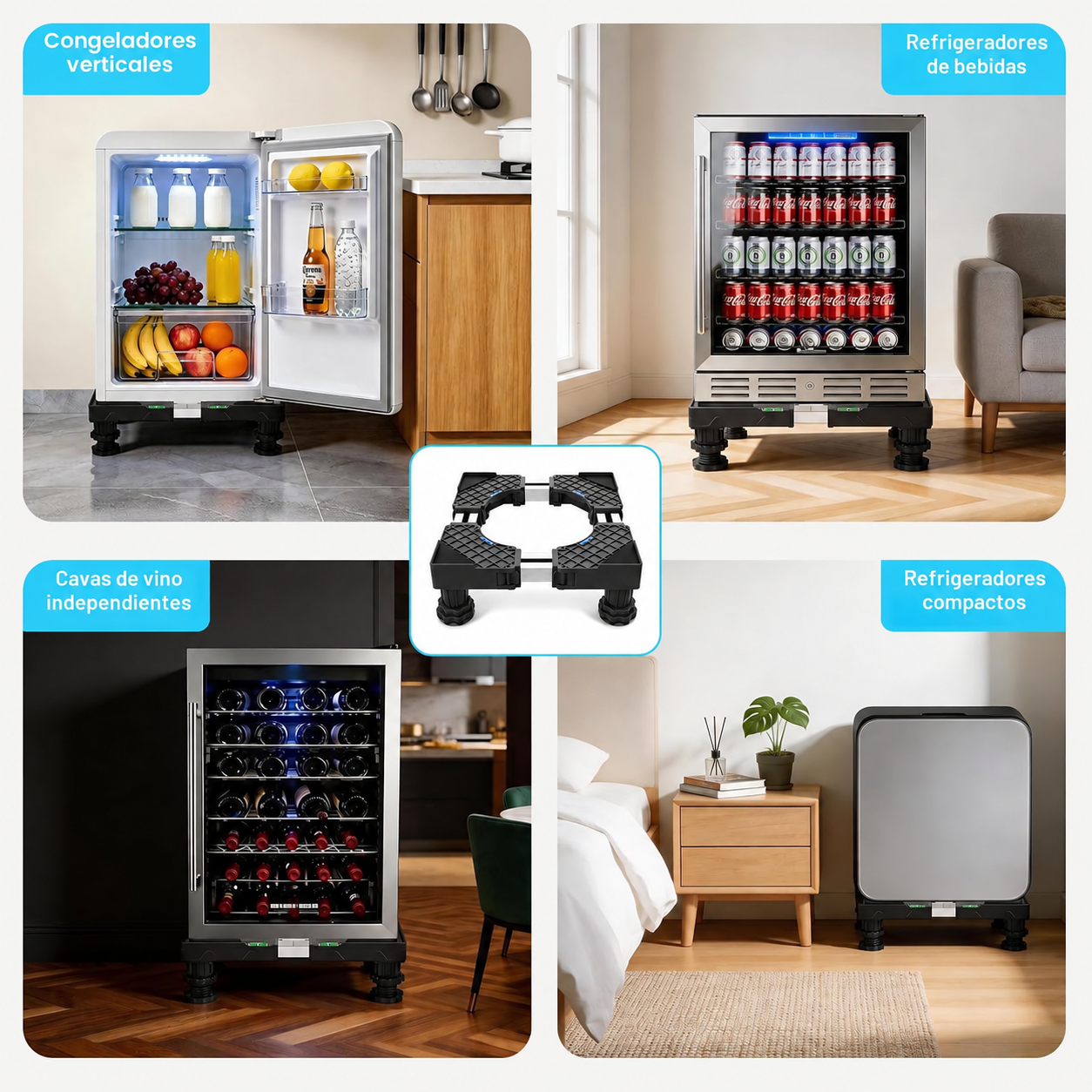 Adjustable 4-Leg Appliance Base — Stable, Expandable & Easy to Clean Under - 10