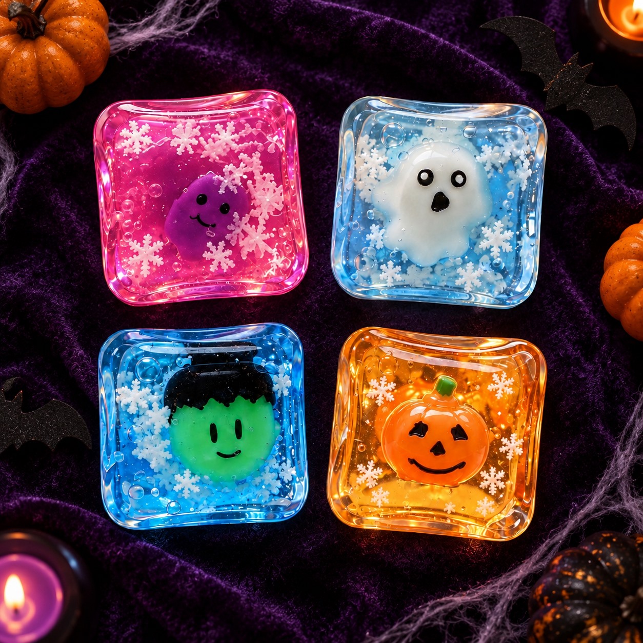 Four available character squishy cube styles