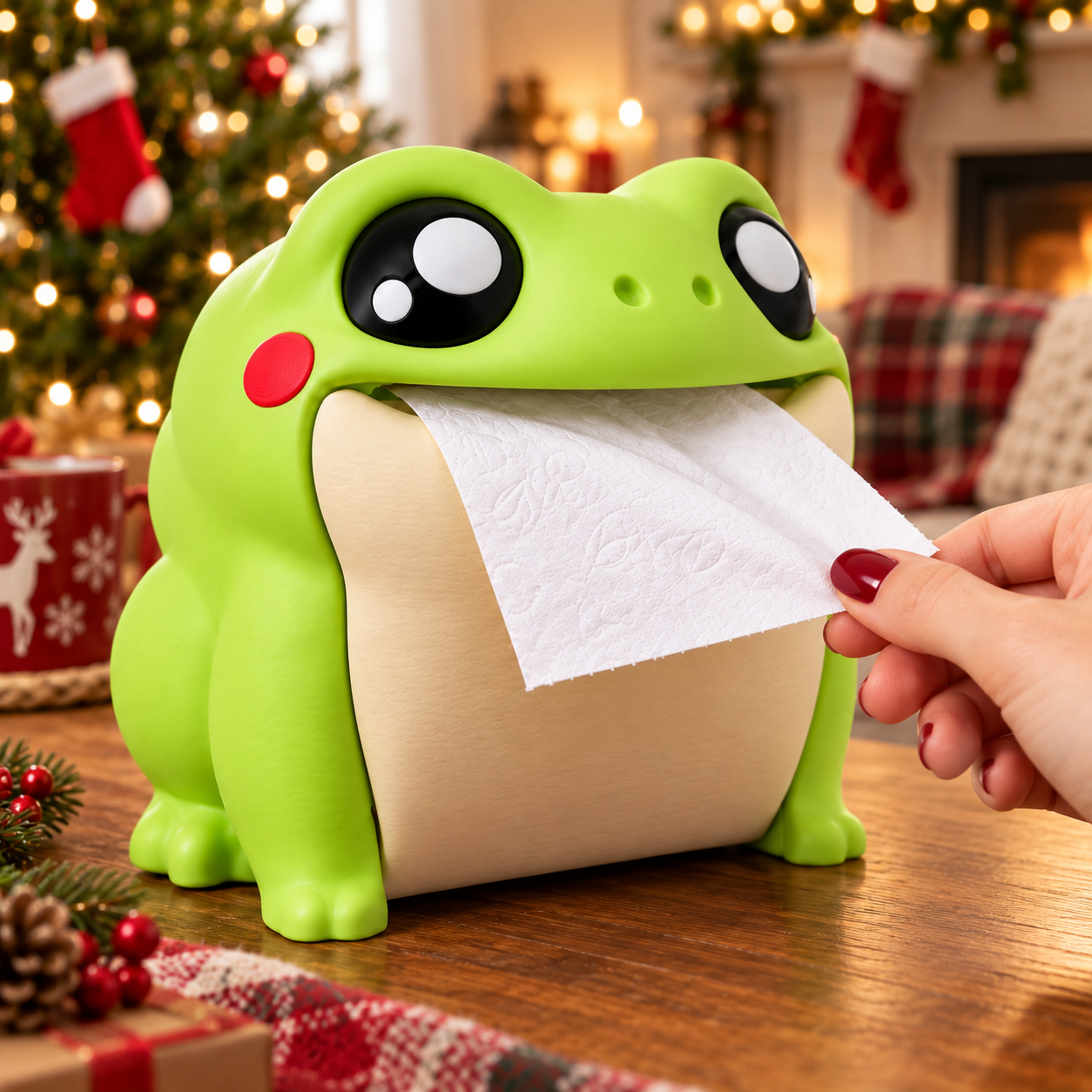 One-hand tissue pull from frog mouth