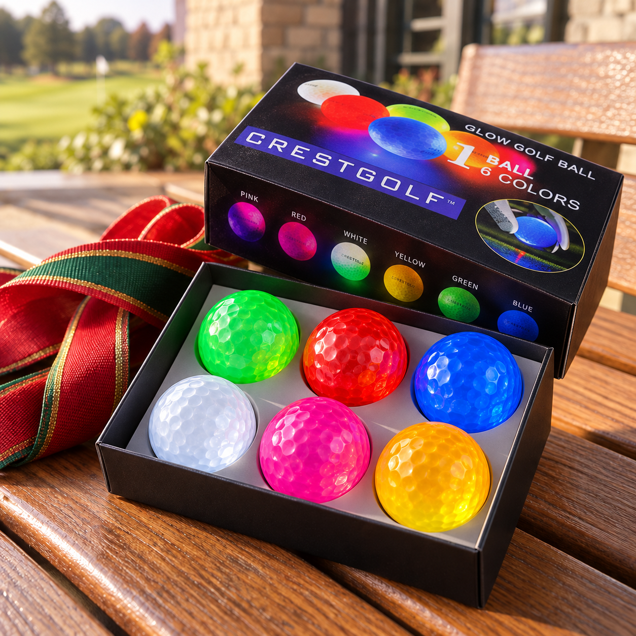 Six LED golf balls inside one package