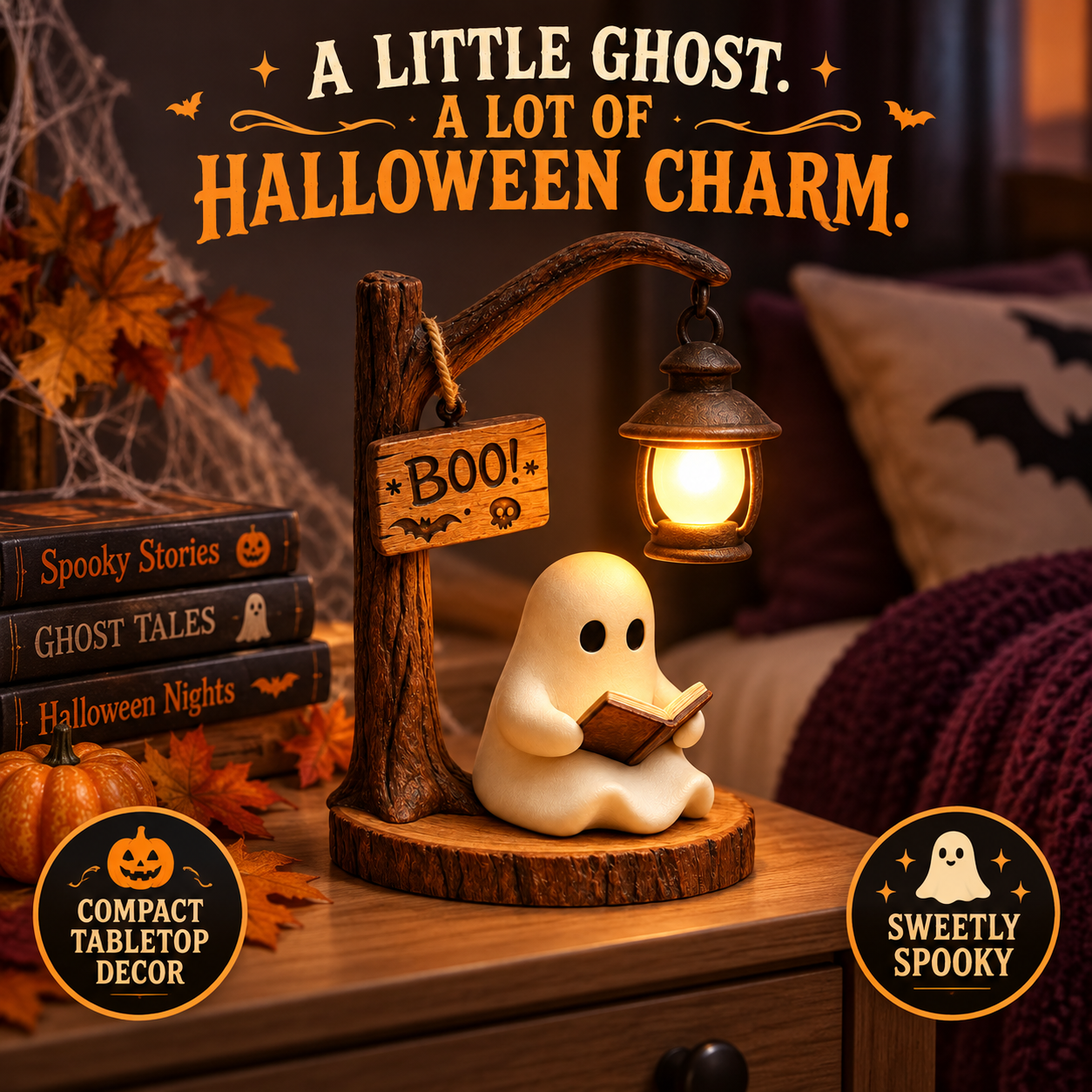 Ein kleiner Geist, viel Halloween-Charme – Tisch-Hauptbild