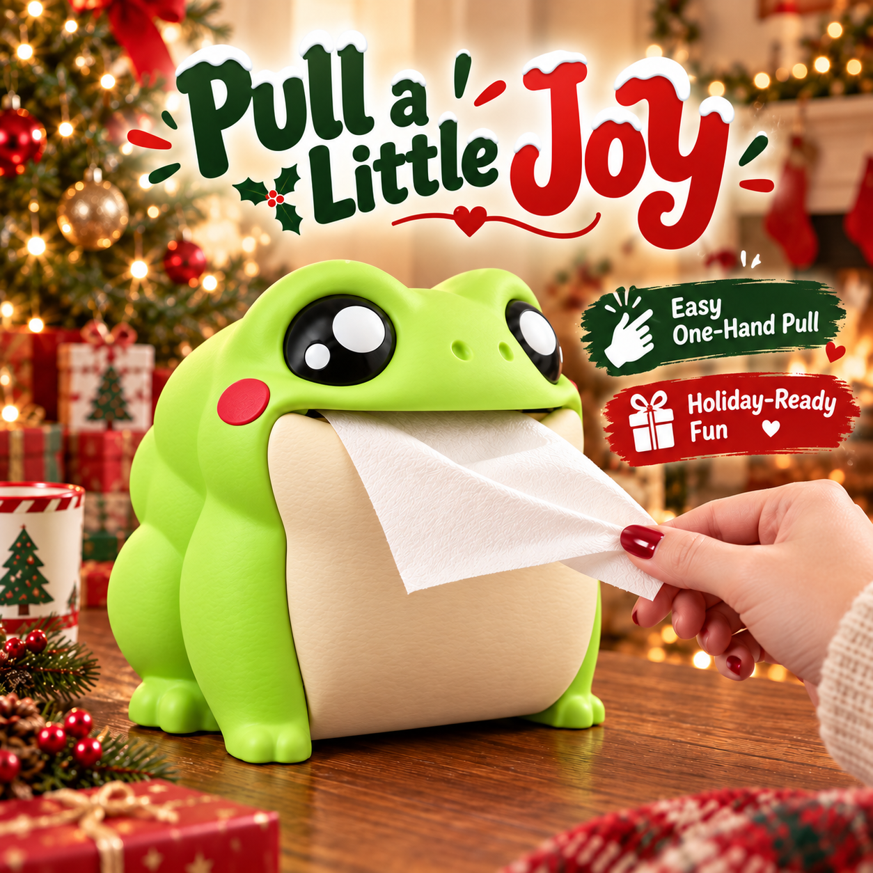 Froggy Tissue Dispenser – Cute Flip-Open Tissue Holder - 1