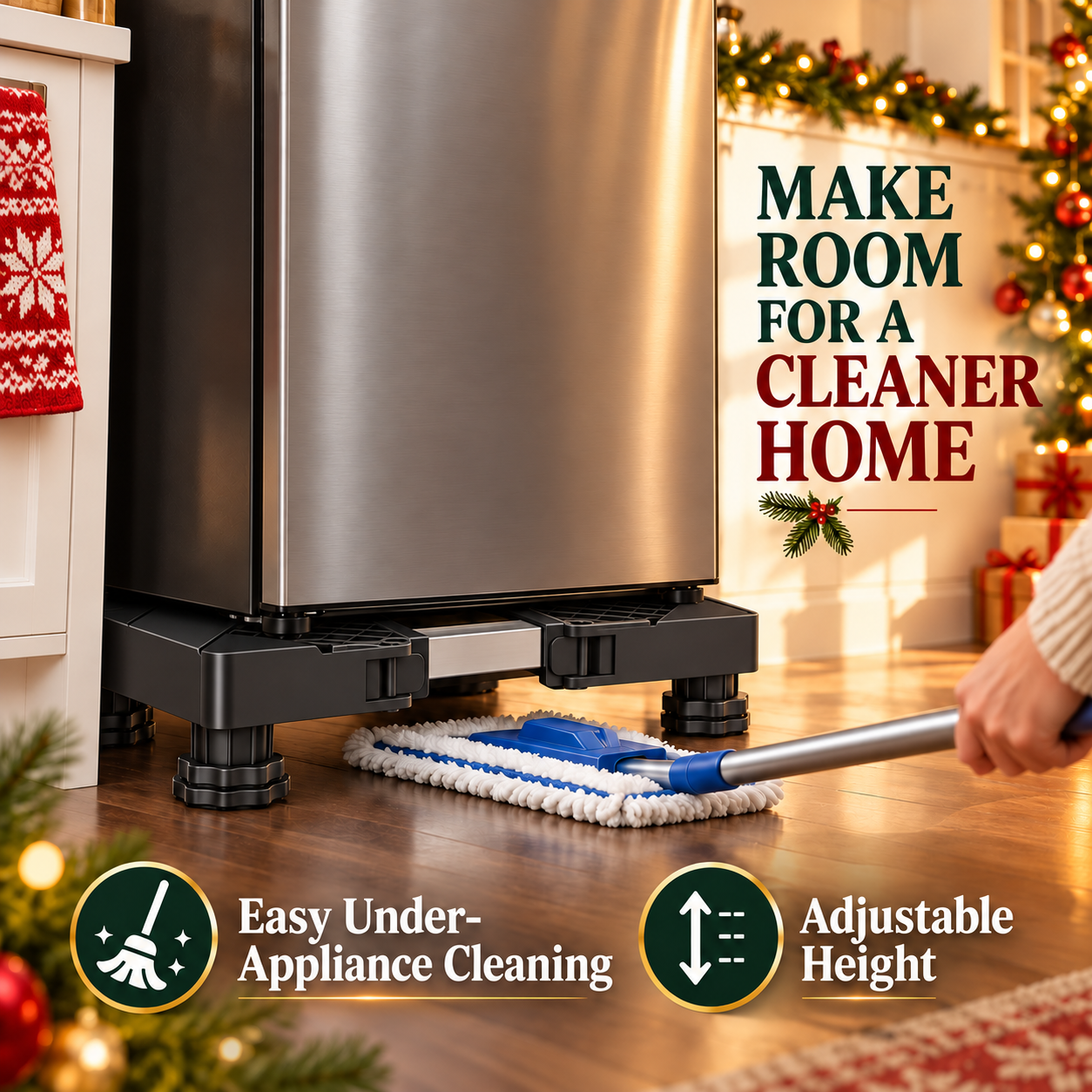 Adjustable 4-Leg Appliance Base — Stable, Expandable & Easy to Clean Under - 2