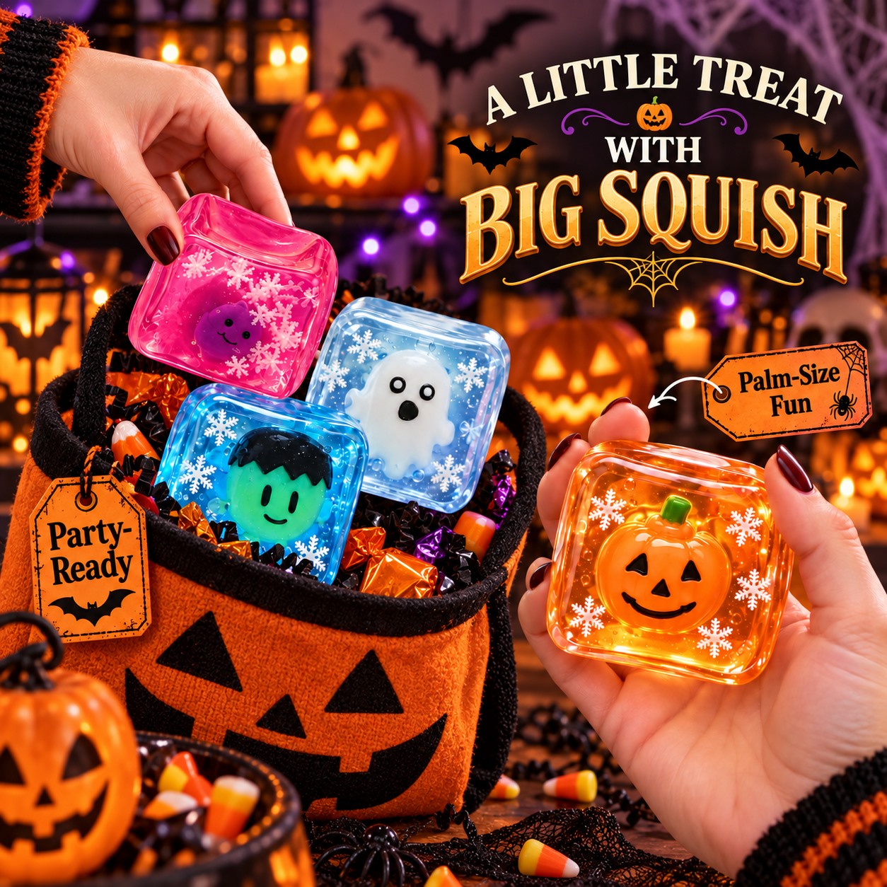 Halloween Character Squishy Cube – Soft Slow-Rise Toy - 2
