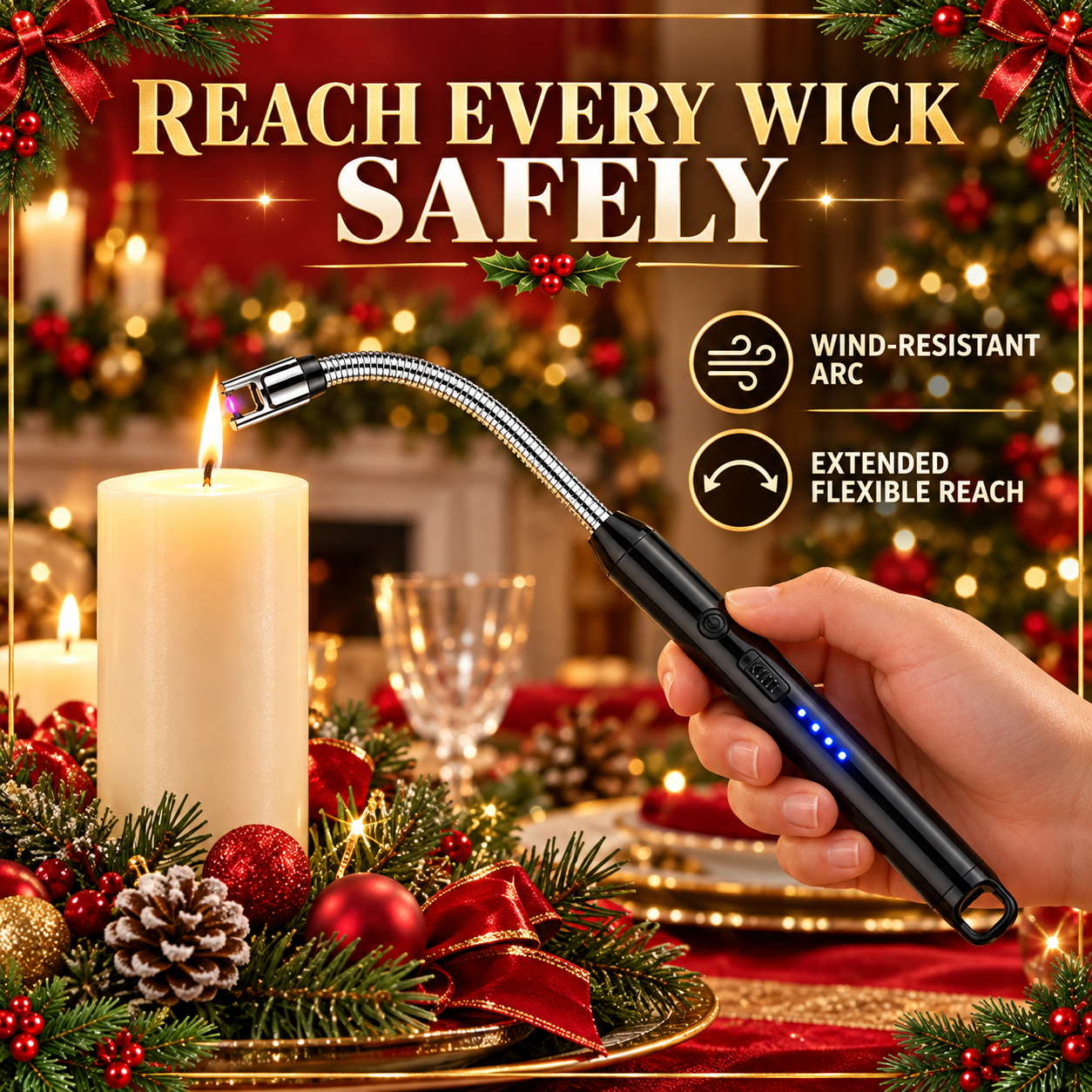 Christmas Flexible Arc Lighter — USB Rechargeable & Wind-Resistant - 2