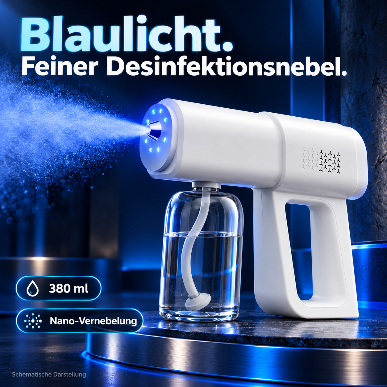 Blaulicht-Sprühgerät für einfache Desinfektion
