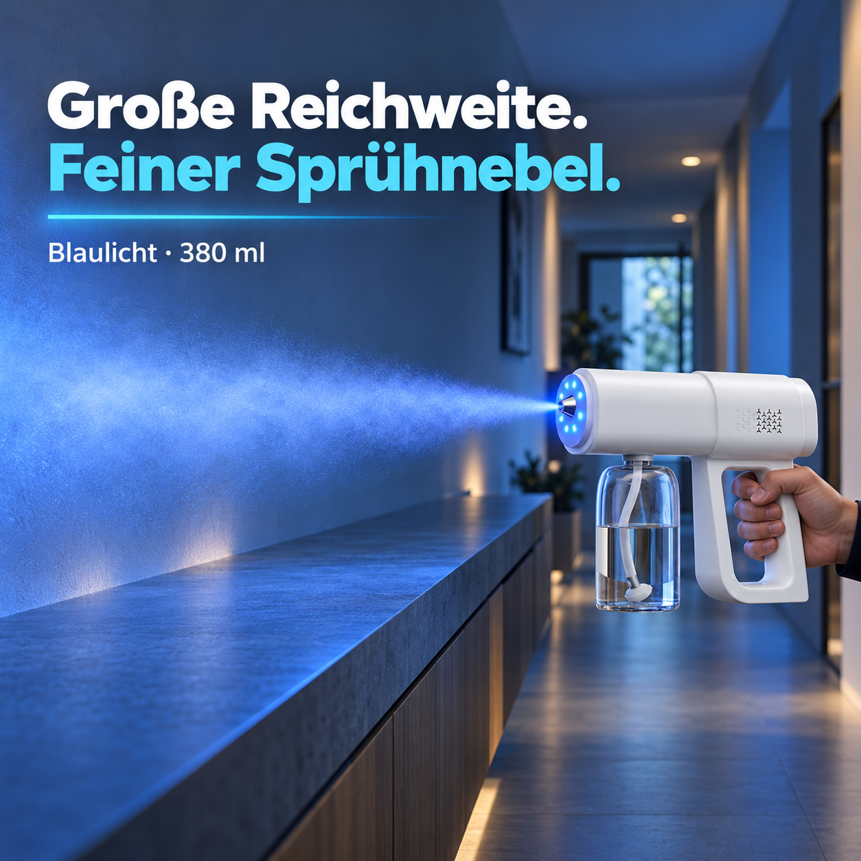 Blaulicht-Sprühgerät für einfache Desinfektion