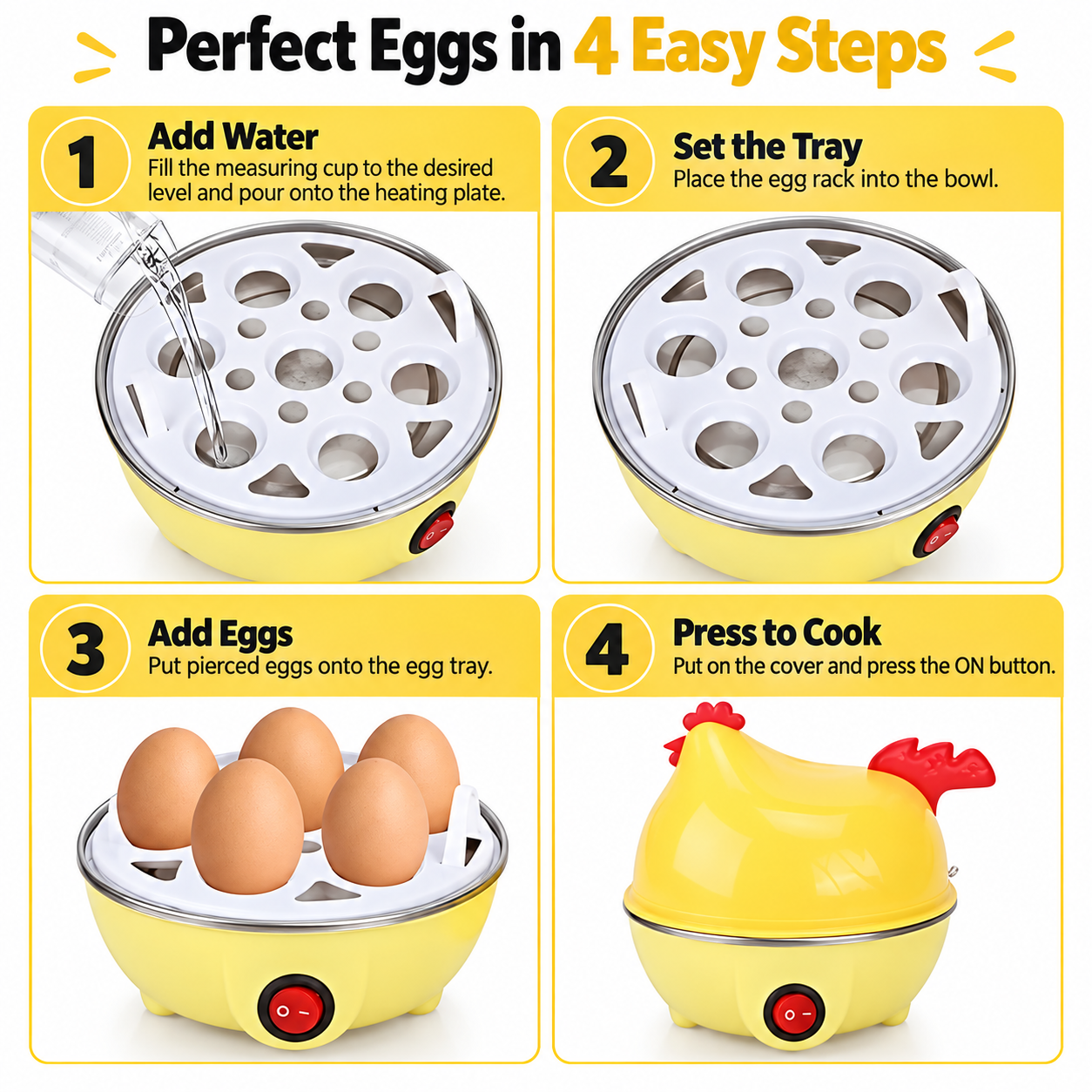 Christmas Chicken Egg Cooker – 7-Egg Mini Steamer