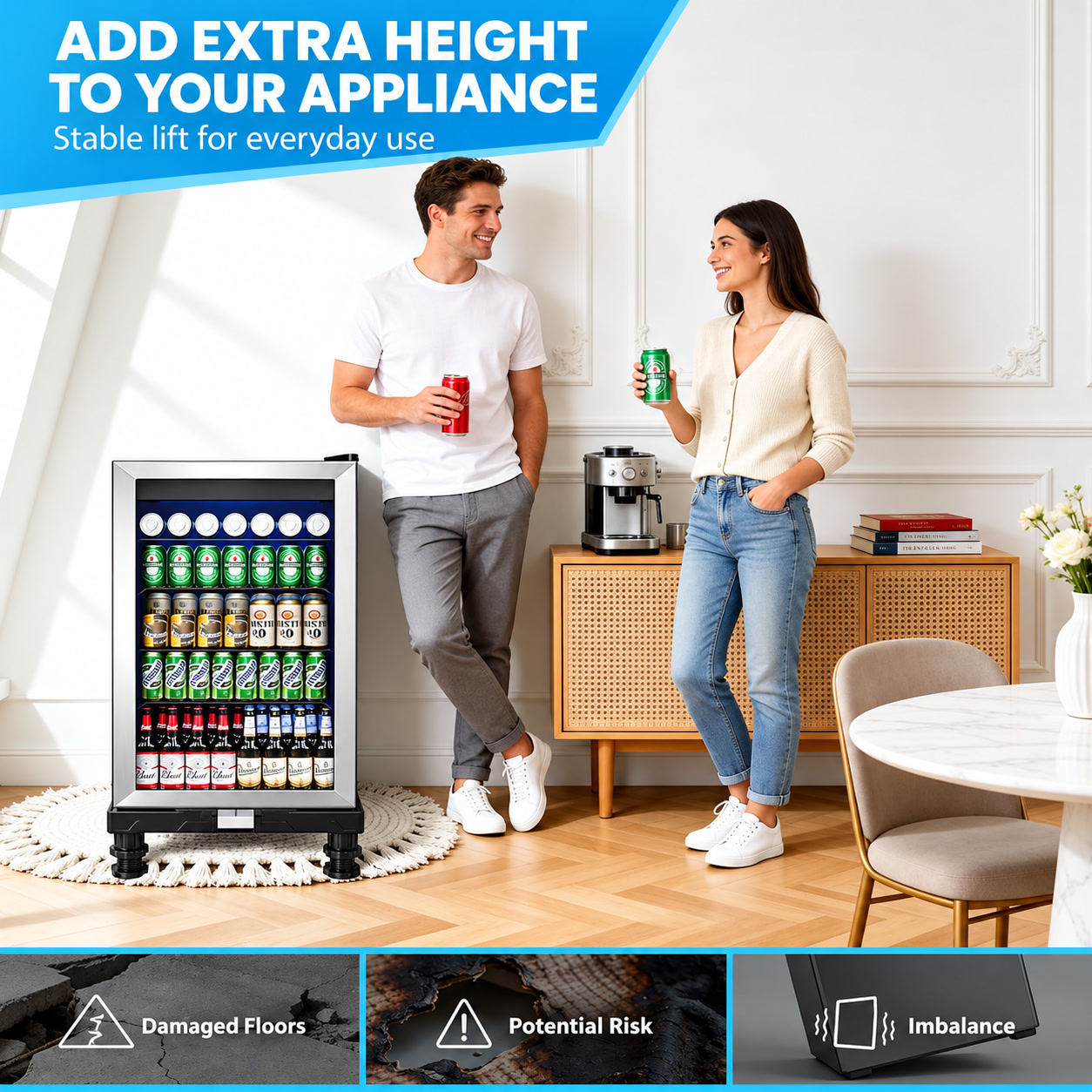 Adjustable 4-Leg Appliance Base — Stable, Expandable & Easy to Clean Under - 6