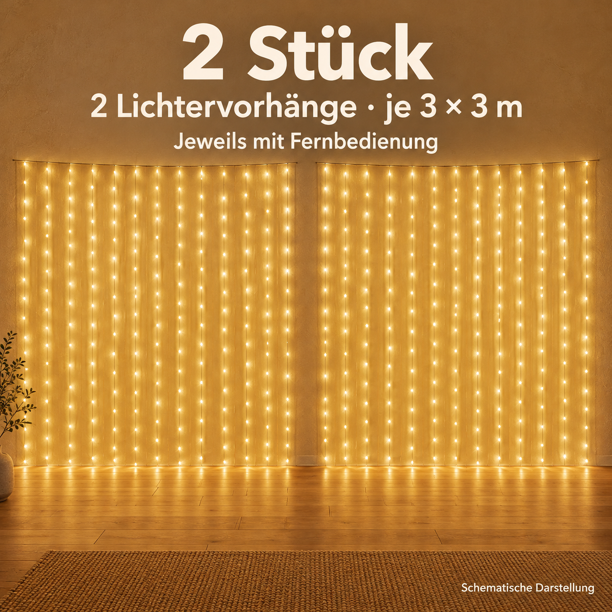 LED-Lichtervorhang für ein warmes, gemütliches Zuhause