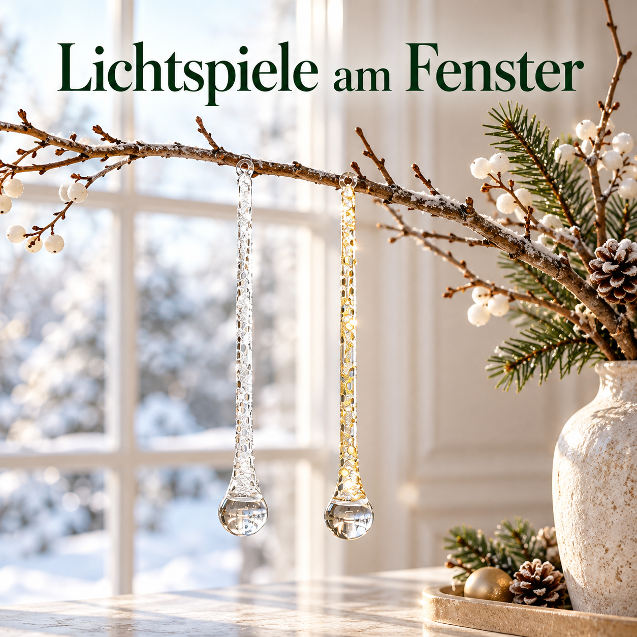 Glas-Eiszapfen für funkelnde Weihnachtsmomente