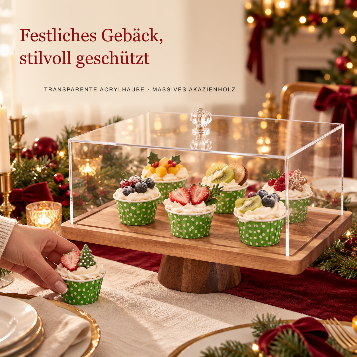 Festliches Gebäck, stilvoll geschützt