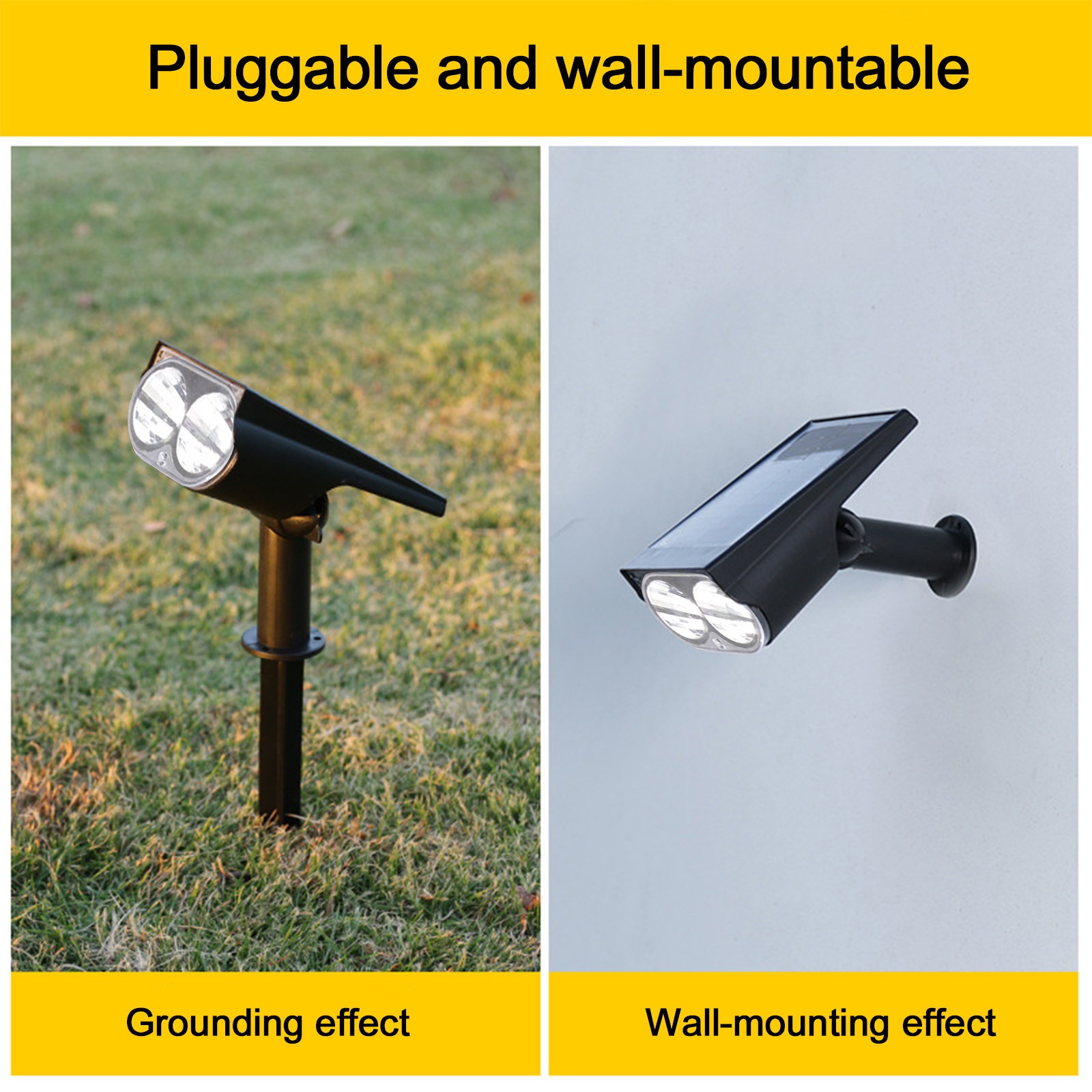 Ground stake and wall mount placement options