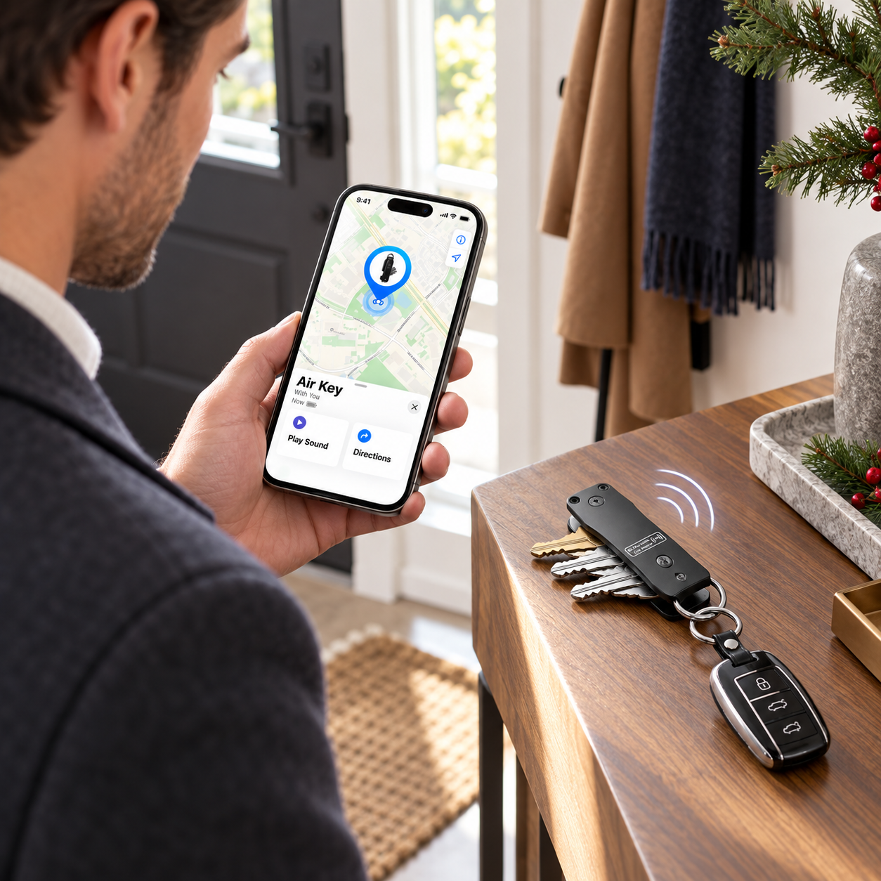 Using Find My to locate the key organizer at home
