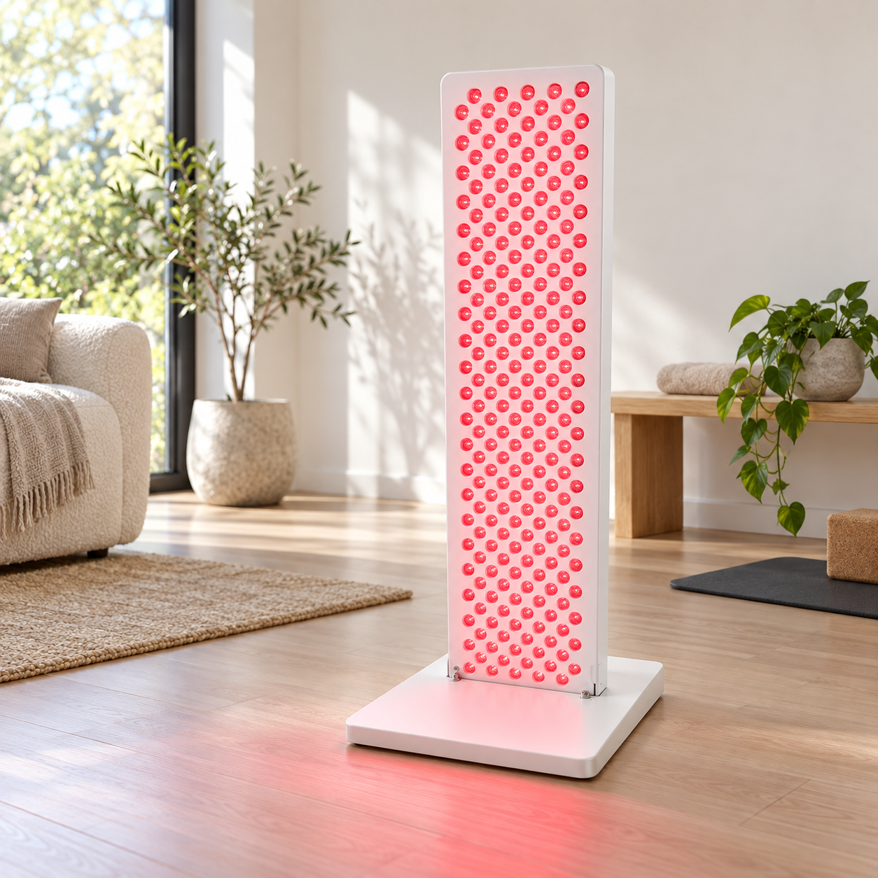 Ray Summit M210 red light panel placed in a bright room
