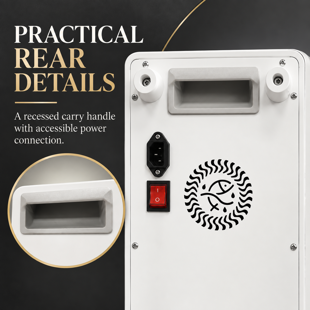Ray Elevate M140 rear handle and power connection