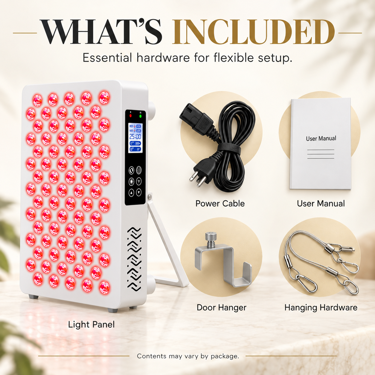 Panel and compatible setup accessories