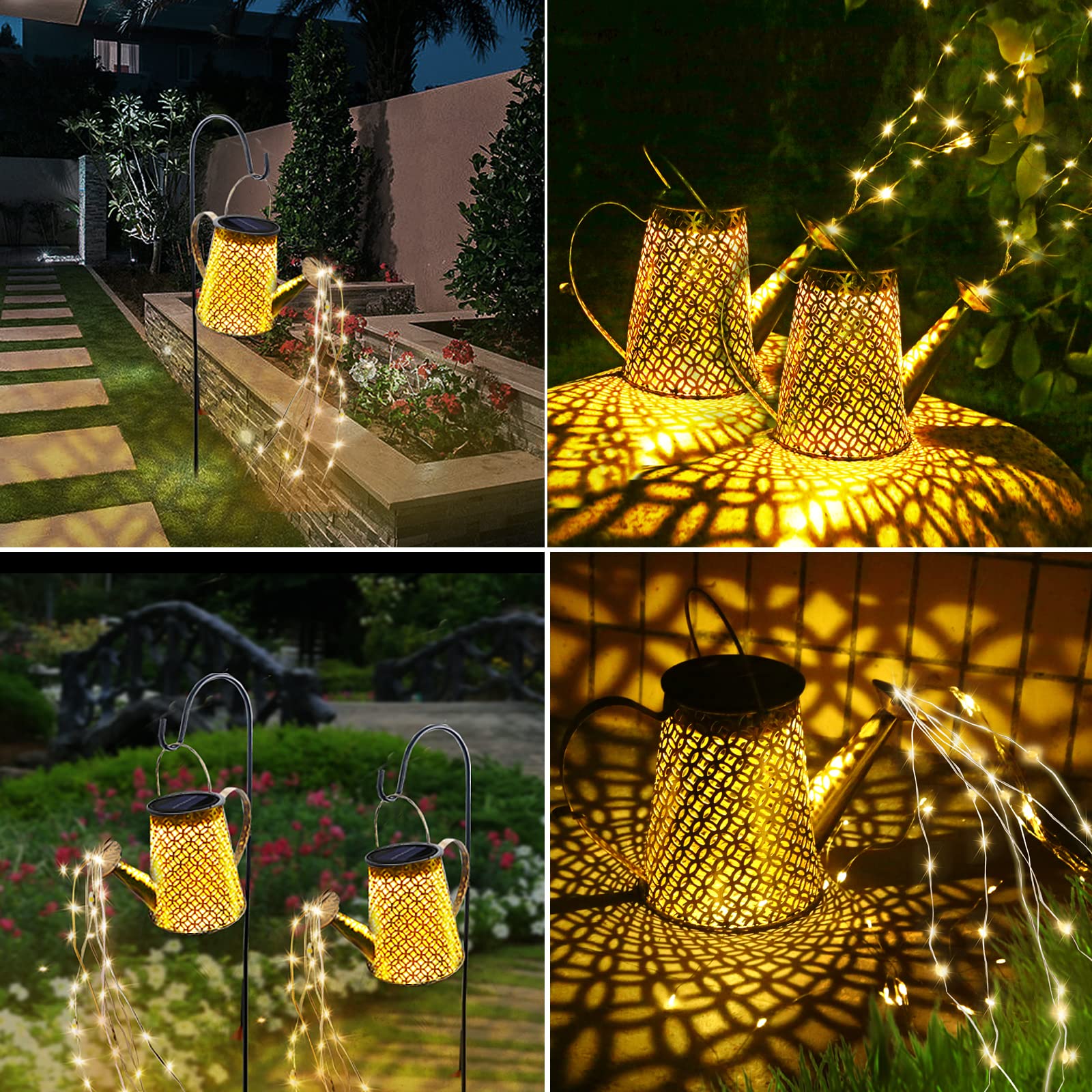 Solar Watering Can Fairy Lights