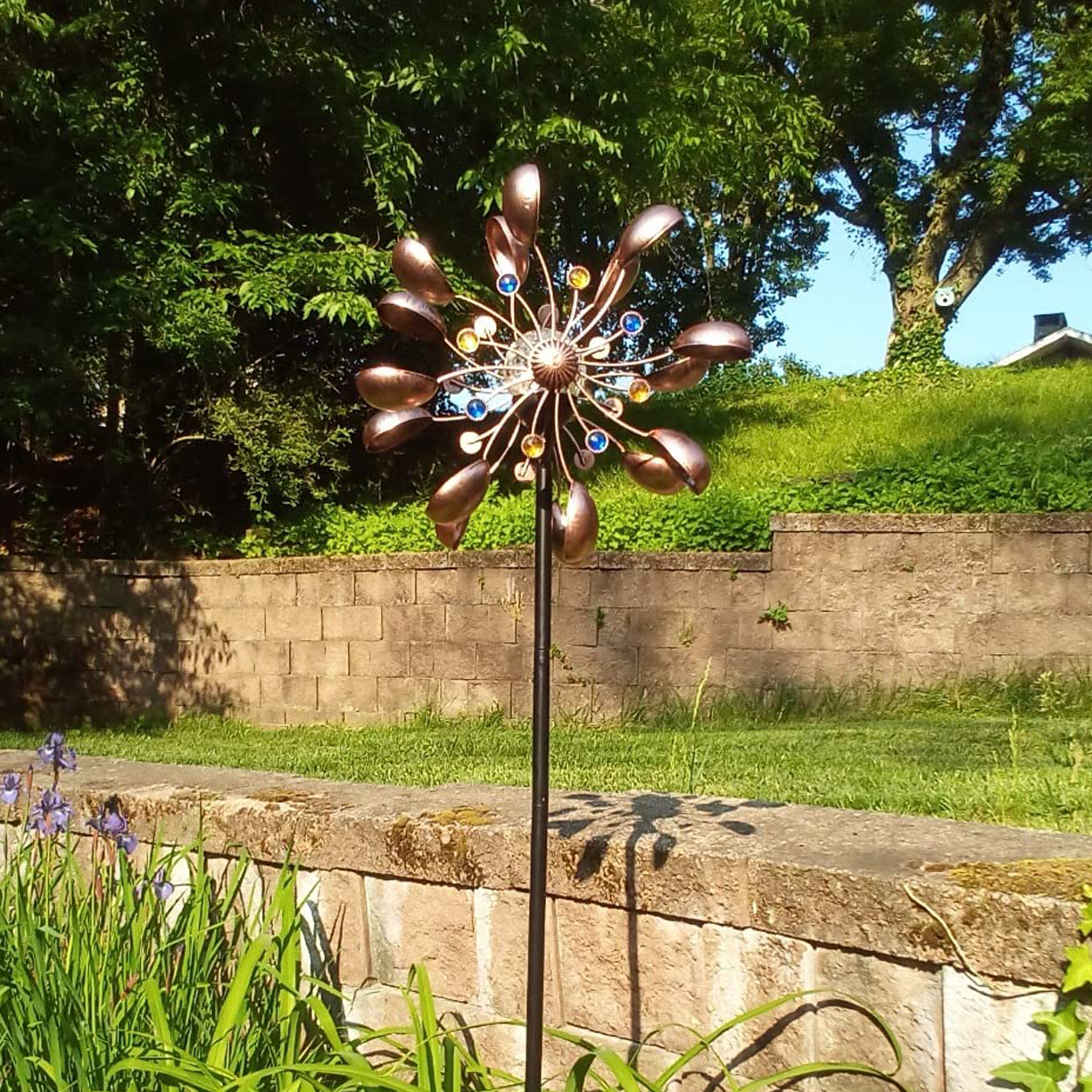 Solar-Powered Glass Globe Wind Spinner  