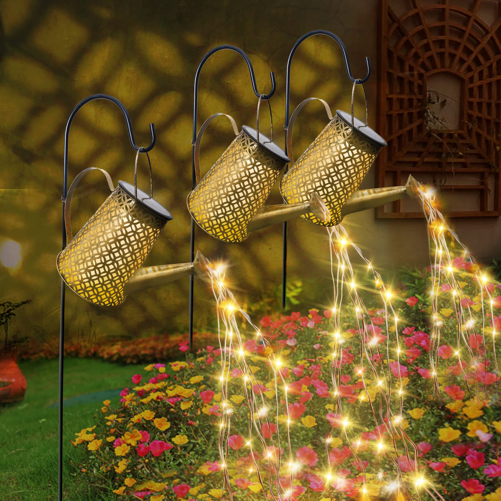 Solar Watering Can Fairy Lights