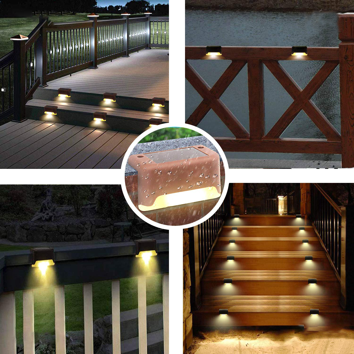 Waterproof Solar Fence Step Light