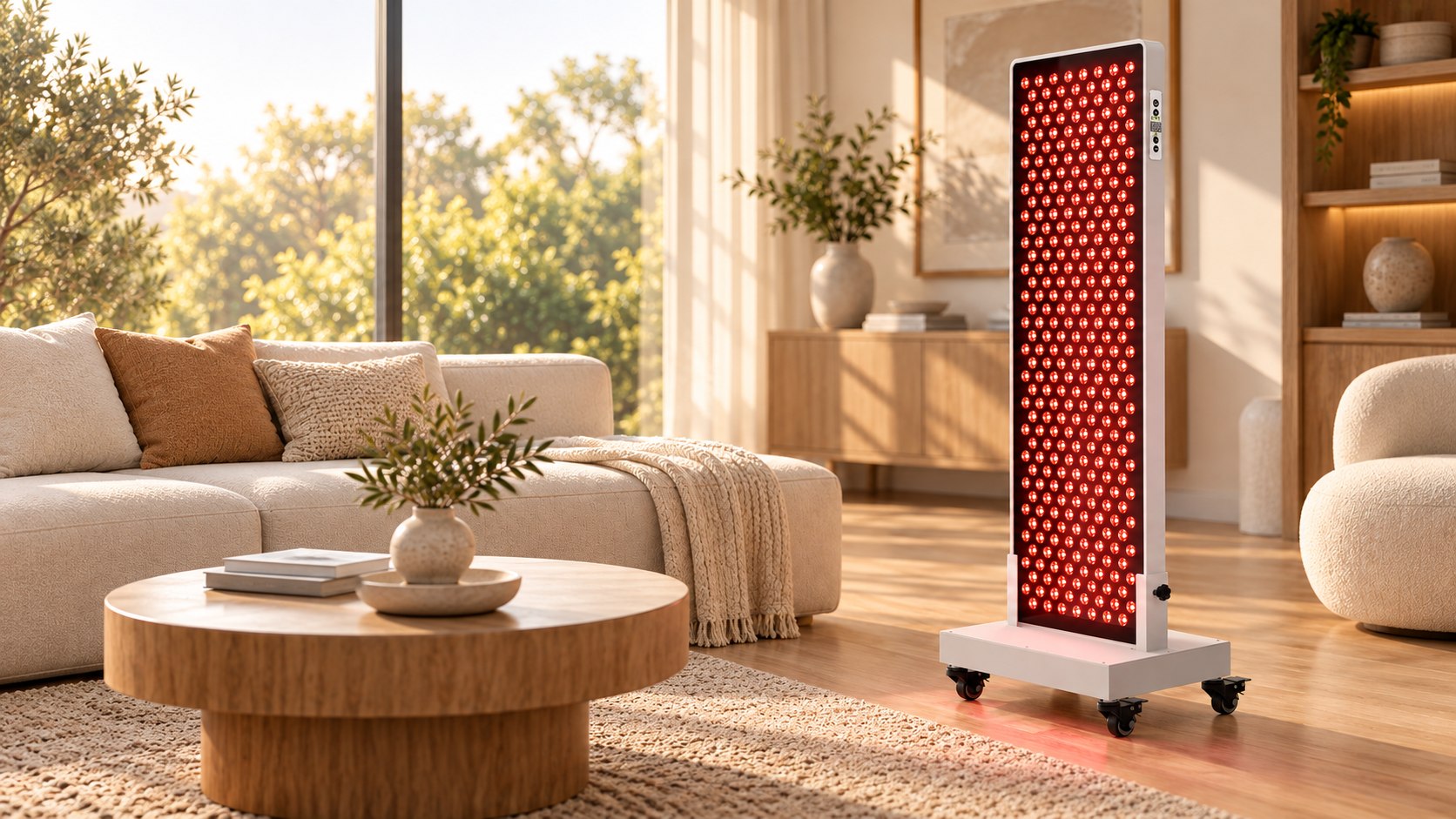 White Ray Vista A300 panel in a continuous sunlit living room