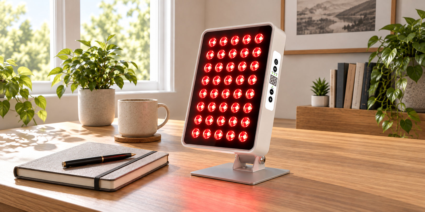 Ray Aura A40 compact panel on a desk