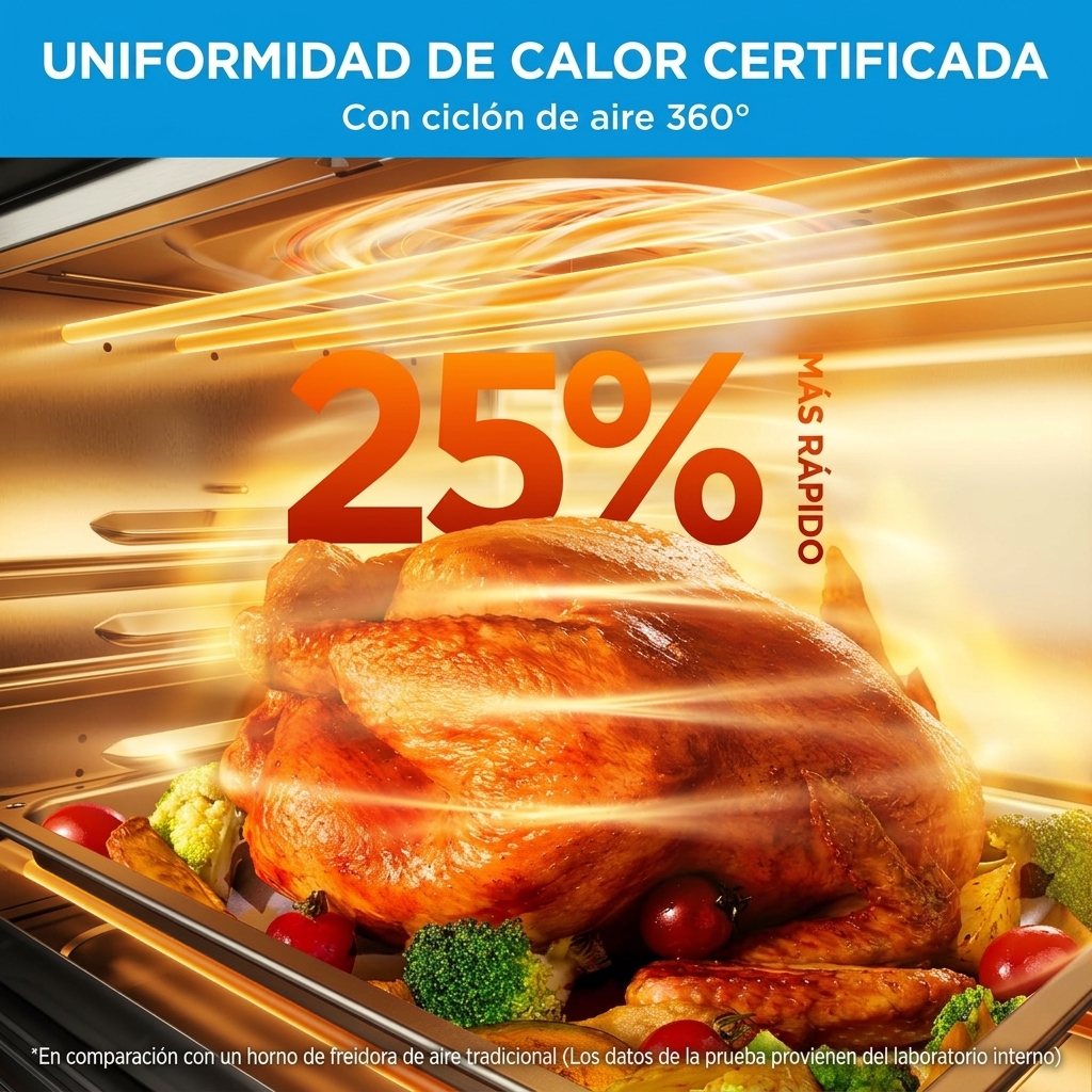 [Consejos de cocina 2026] Freidora de aire y horno combinados de doble puerta estilo francés, capacidad súper grande de 26,4 cuartos, freidora de aire y horno de encimera multifuncional 10 en 1, velocidad de cocción aumentada en un 25%, consumo de aceite