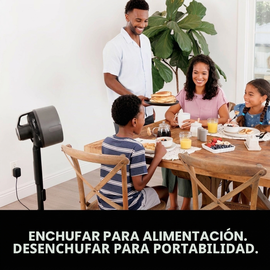 Ventilador inalámbrico para interiores y exteriores con sistema de nebulización al aire libre, alcance de enfriamiento de 20 m, tiempo de funcionamiento de 24 horas