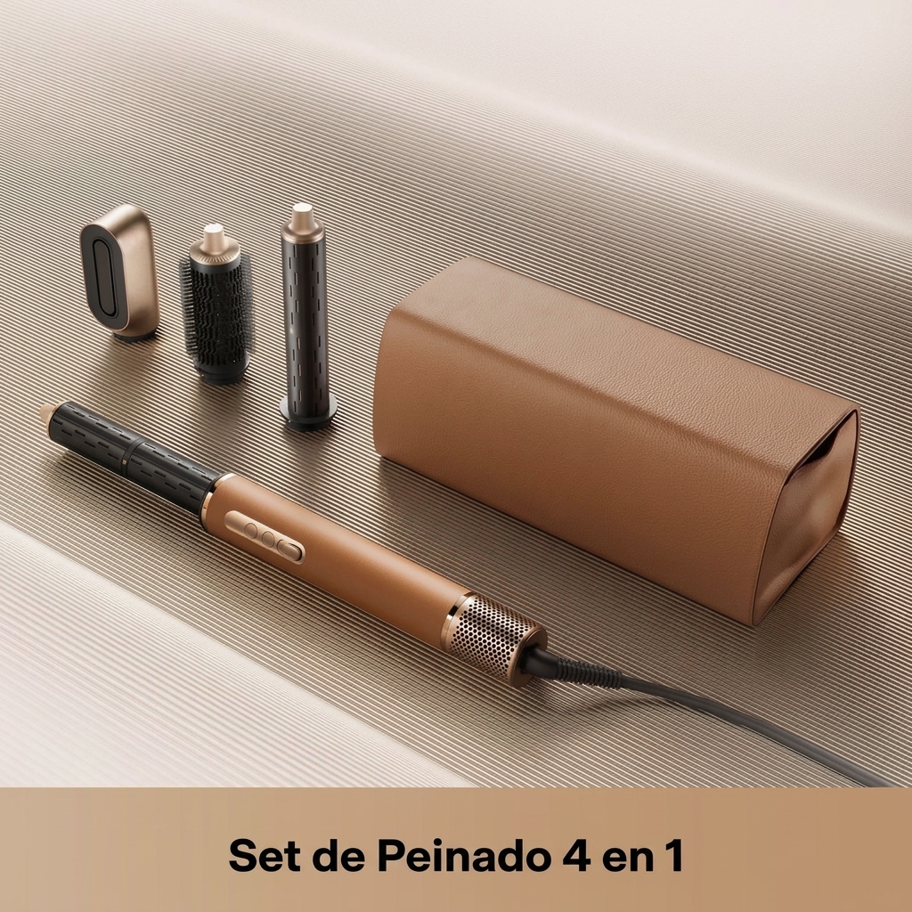 Moldeador de Pelo 7 en 1, Secador y Rizador Multifunción con Secado Rápido, 220-240 V, 50-60 Hz, 2 Barriles para Rizar, Cepillo Alisador, Cepillo para Dar Volumen y Suavizar, Herramienta de Peinado Multifunción para Crear Rizos, Ondas, Volumen y un Acabad
