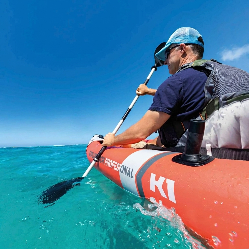 Kayaks hinchables individuales y dobles, que incluyen 1 remo y 1 bomba de aire.