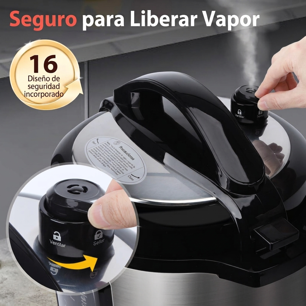 Olla Eléctrica a Presión 6L, Multifunción 14en1, Rápida, Programable con Panel LED, para 12 Personas | Regalo Ideal