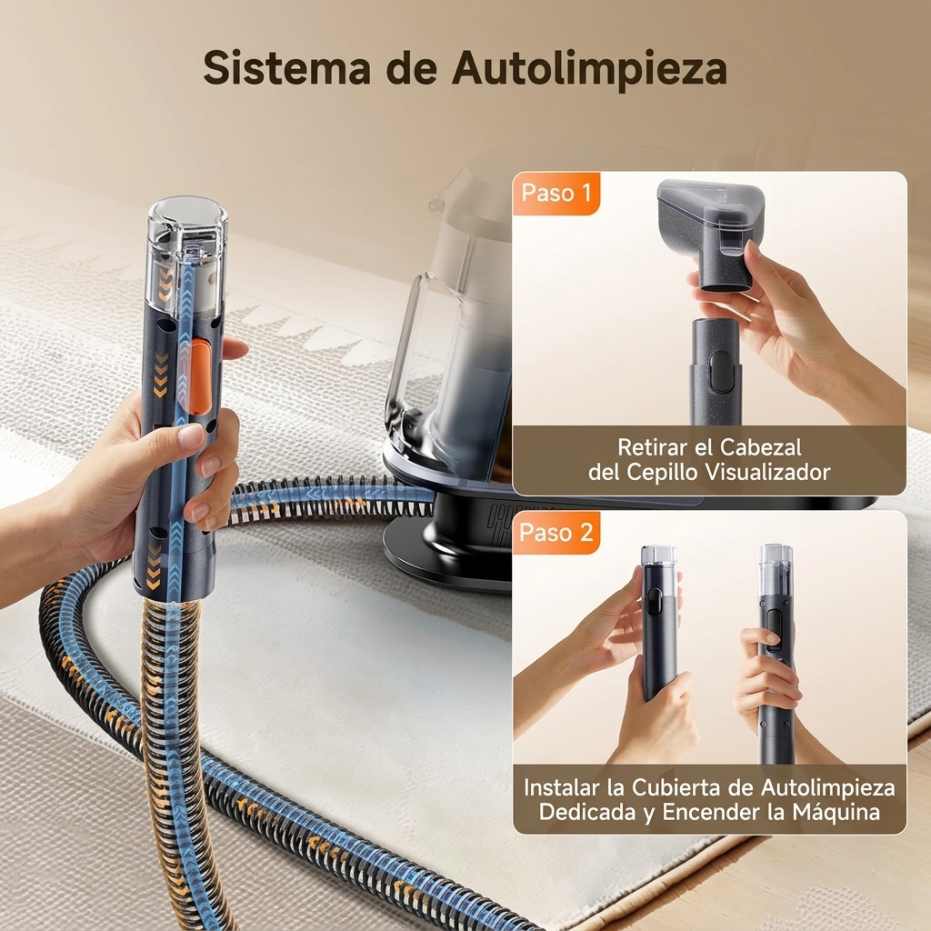 Máquina limpiadora de alfombras portátil: potente aspiradora con succión de 18 000 Pa, limpieza profunda a vapor y extracción de agua; dispositivo doméstico ligero y manual para uso en automóviles, alfombras y tapicería.