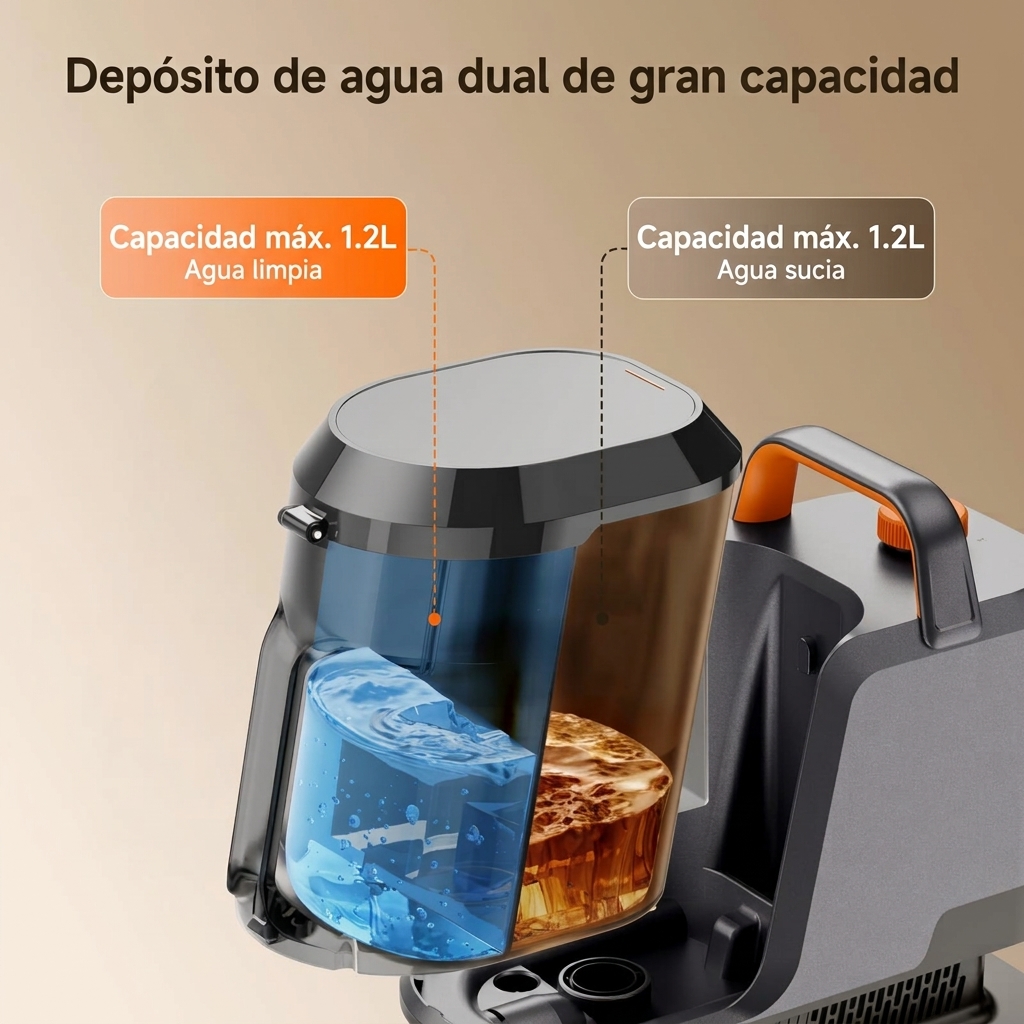 Máquina limpiadora de alfombras portátil: potente aspiradora con succión de 18 000 Pa, limpieza profunda a vapor y extracción de agua; dispositivo doméstico ligero y manual para uso en automóviles, alfombras y tapicería.