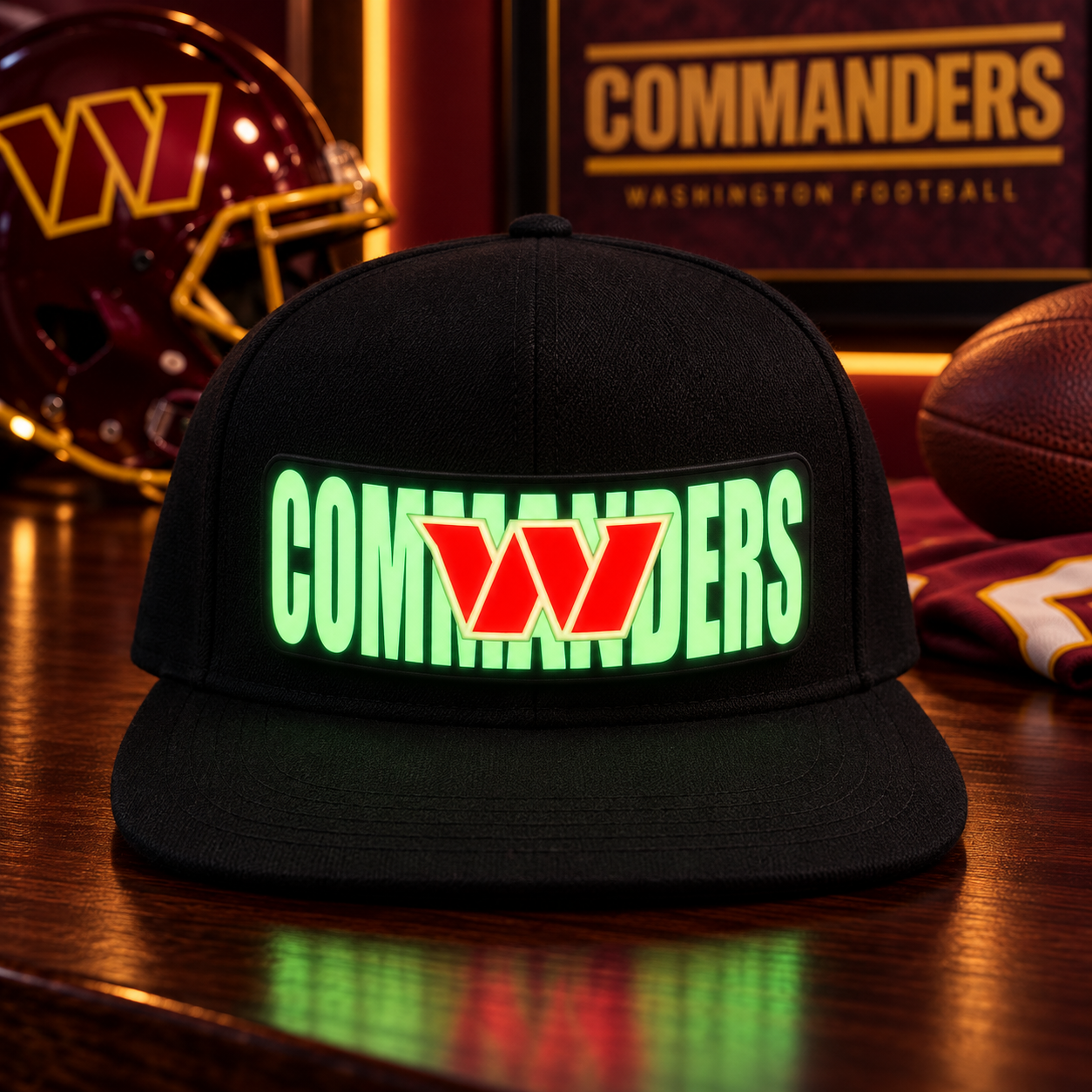 LED Light-Up Football Game Day Snapback Hat
