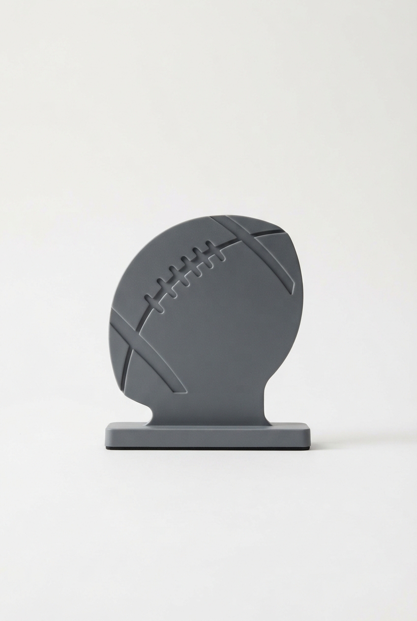 Gray football-themed mini scoreboard desk sign