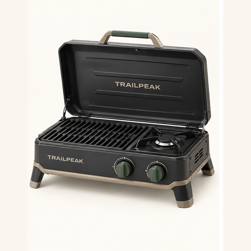 TRAILPEAK Basecamp Grill and Stove Combo — front view