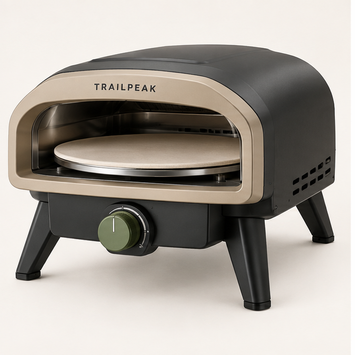 TRAILPEAK Orbit 14 Rotating-Stone Pizza Oven — front view