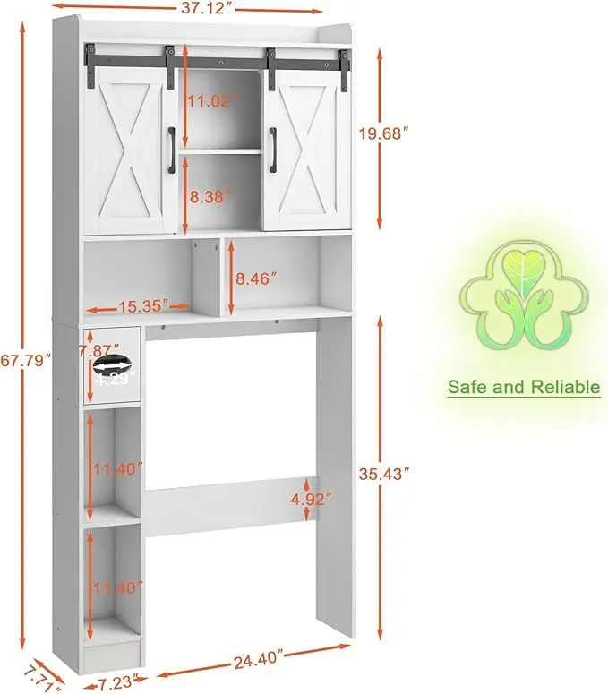 Mueble de almacenamiento para colocar sobre el inodoro, estilo casa de campo