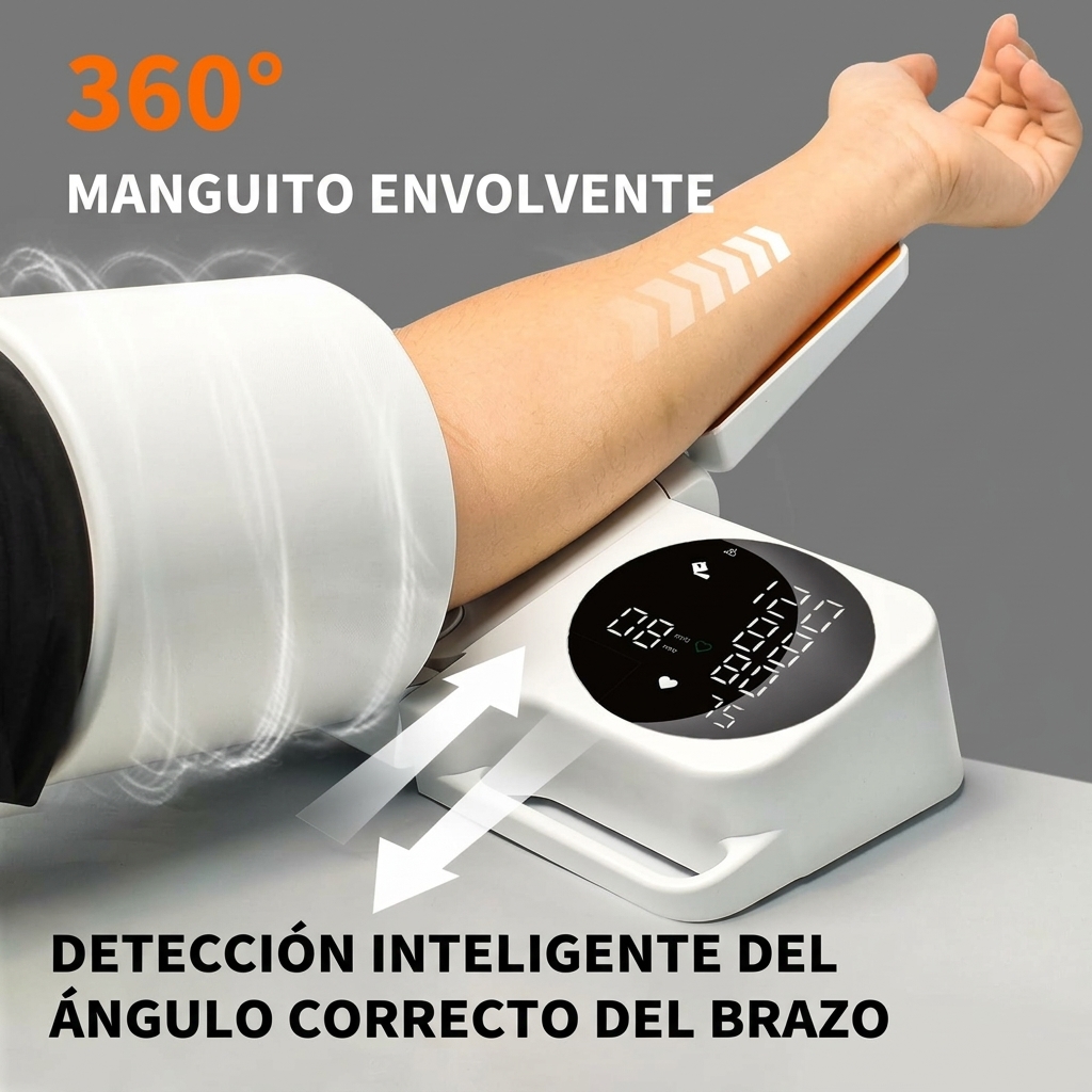 Monitor de presión arterial de brazo, ABS de grado médico, dispositivo inteligente para el hogar, alta precisión, medición con un solo toque, pantalla LED de fácil lectura, ajuste automático de amplio rango, memoria de lectura de 99x2, ajuste consistente,