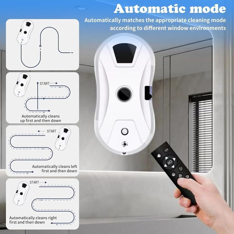 Robot Limpiacristales Inteligente con Pulverización Ultrasónica Automática Succión 5600Pa Control Remoto y Detección de Bordes para Ventanas y Espejos