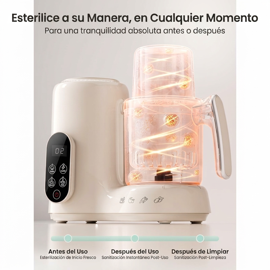 Máquina para preparar y procesar alimentos para bebés con cesta de vapor | Vaporera, batidora y máquina para hacer purés caseros | Vaporización, batidora y molinillo automáticos | Sin BPA | Para bebés de 6 meses en adelante