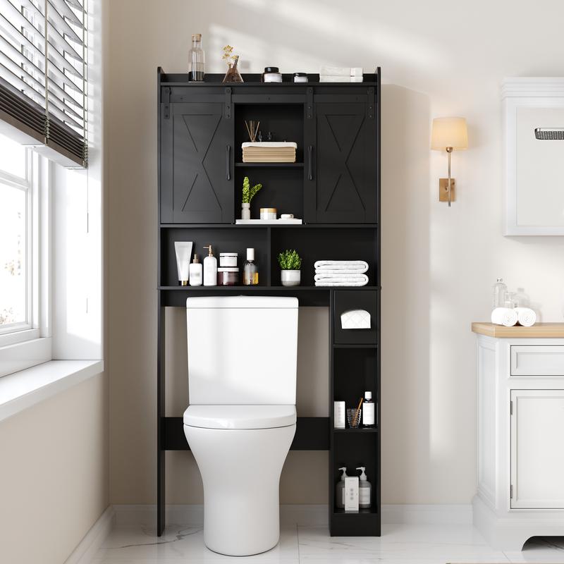 Mueble de almacenamiento para colocar sobre el inodoro, estilo casa de campo