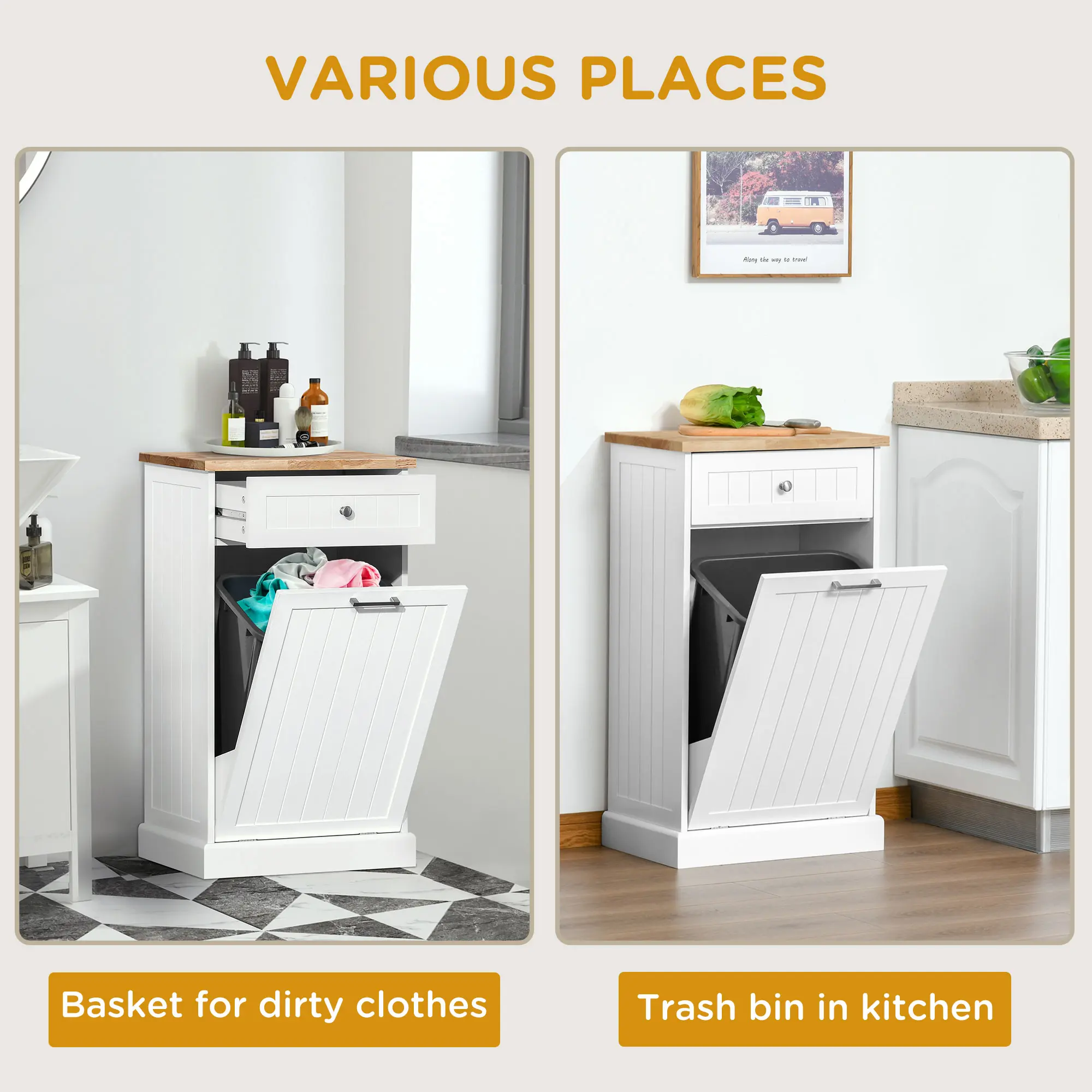 Mueble para cubo de basura con cajón Kitclt Out-Envío gratis